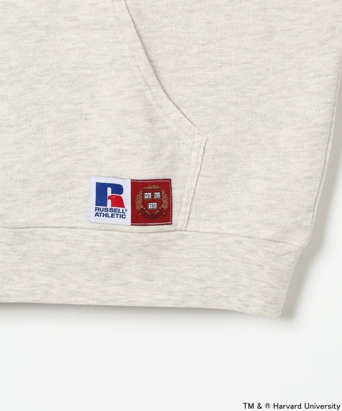 Russell Athletic（ラッセルアスレティック）の「【RUSSELL ATHLETIC (ラッセルアスレティック）】別注カレッジフーディー（スウェット・レディース・オフホワイト/ボルドー・FREE）」の4枚目の写真