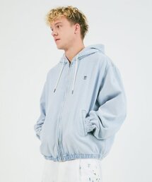 GOTHIC DENIM HOODIE JACKET light blue