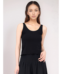 Cropped Sleeveless Knit _Black