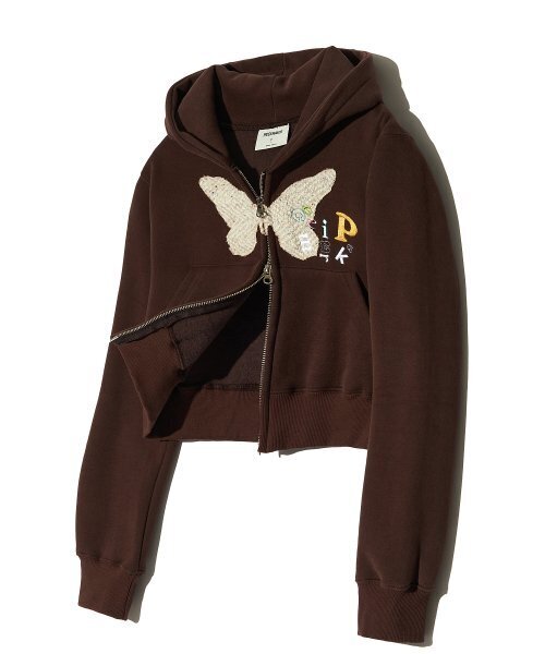 PIECEMAKER(ピースメーカー)の「BF PIECE CROP ZIP HOODIE (BROWN)(パーカー・レディース・その他・FREE)」の2枚目の写真