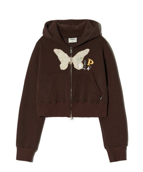 PIECEMAKER(ピースメーカー)の「BF PIECE CROP ZIP HOODIE (BROWN)(パーカー・レディース・その他・FREE)」の3枚目の写真