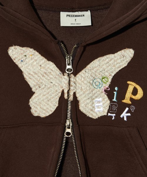 PIECEMAKER(ピースメーカー)の「BF PIECE CROP ZIP HOODIE (BROWN)(パーカー・レディース・その他・FREE)」の5枚目の写真