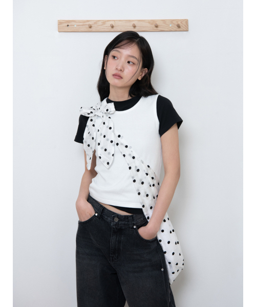 OAFISH(オアフィッシュ)の「DOT TIE SHOULDER BAG, WHITE(ショルダーバッグ・レディース・その他・ONE SIZE)」の5枚目の写真