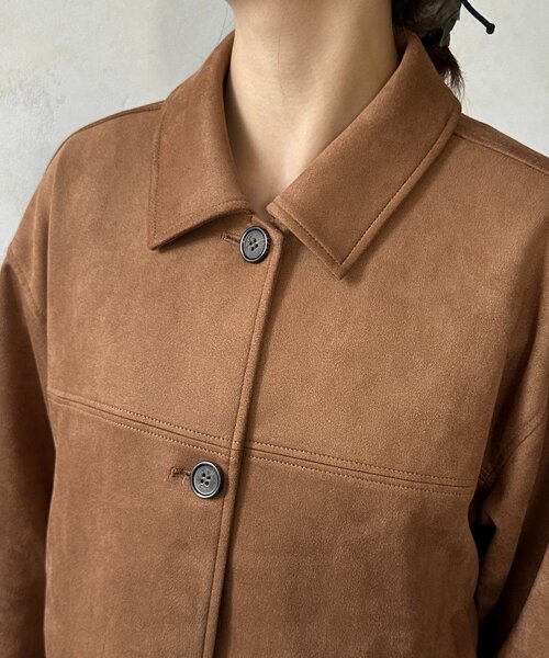 Thevon（ゼボン）の「Fスエードショートブルゾン（ブルゾン・レディース・アイボリー/チャコールグレー/キャメル・FREE）」の10枚目の写真