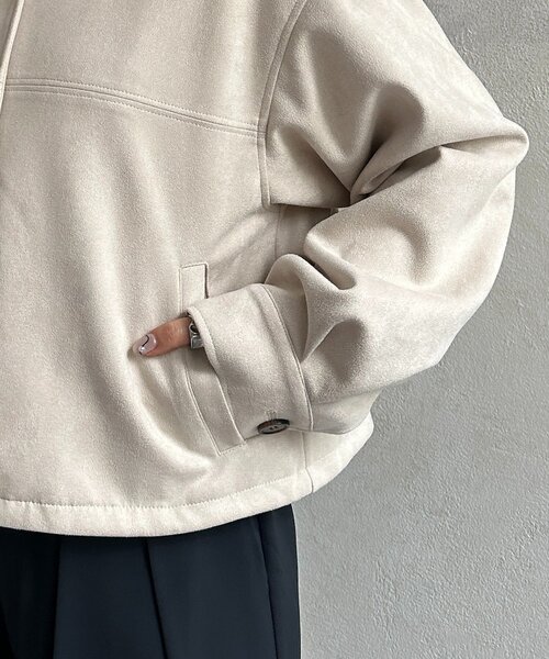 Thevon（ゼボン）の「Fスエードショートブルゾン（ブルゾン・レディース・アイボリー/チャコールグレー/キャメル・FREE）」の12枚目の写真