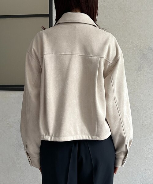 Thevon（ゼボン）の「Fスエードショートブルゾン（ブルゾン・レディース・アイボリー/チャコールグレー/キャメル・FREE）」の13枚目の写真