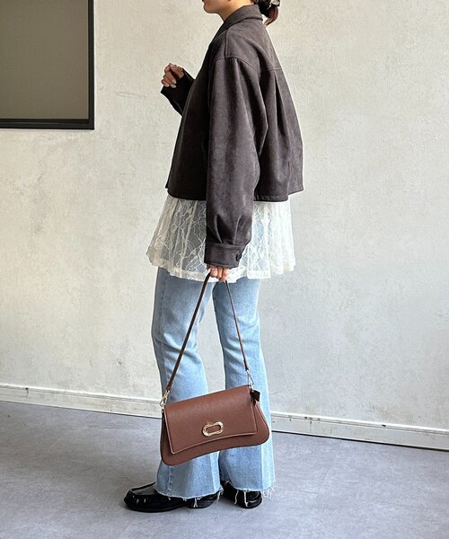 Thevon（ゼボン）の「Fスエードショートブルゾン（ブルゾン・レディース・アイボリー/チャコールグレー/キャメル・FREE）」の21枚目の写真