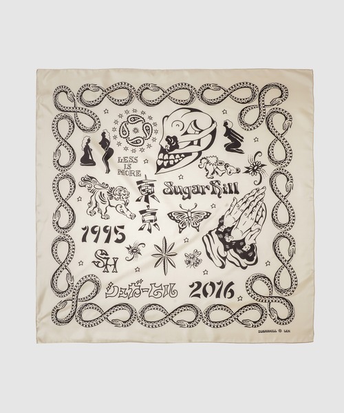 SUGARHILL（シュガーヒル）の「SILK SCARF（バンダナ/スカーフ・メンズ・ワインレッド/ブラック/その他・0）」の3枚目の写真