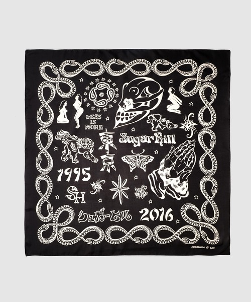 SUGARHILL（シュガーヒル）の「SILK SCARF（バンダナ/スカーフ・メンズ・ワインレッド/ブラック/その他・0）」の2枚目の写真