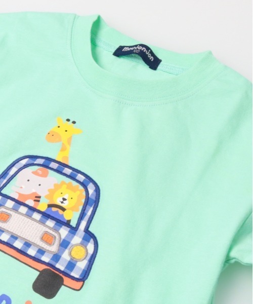 Moujonjon（ムージョンジョン）の「動物プリント長袖Tシャツ（Tシャツ/カットソー・キッズ・ライトグリーン/ホワイト・130/120/110/100/90/80）」の5枚目の写真