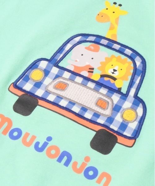 Moujonjon（ムージョンジョン）の「動物プリント長袖Tシャツ（Tシャツ/カットソー・キッズ・ライトグリーン/ホワイト・130/120/110/100/90/80）」の4枚目の写真