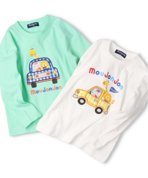 Moujonjon（ムージョンジョン）の「動物プリント長袖Tシャツ（Tシャツ/カットソー・キッズ・ライトグリーン/ホワイト・130/120/110/100/90/80）」の10枚目の写真