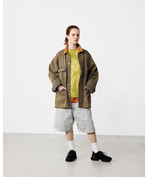 BEAMS(ビームス)の「プリント ダブルニーショーツ【ワイドストレートフィット】(その他パンツ・メンズ・カモフラージュ/レオパード・XL/L/M/S)」の5枚目の写真