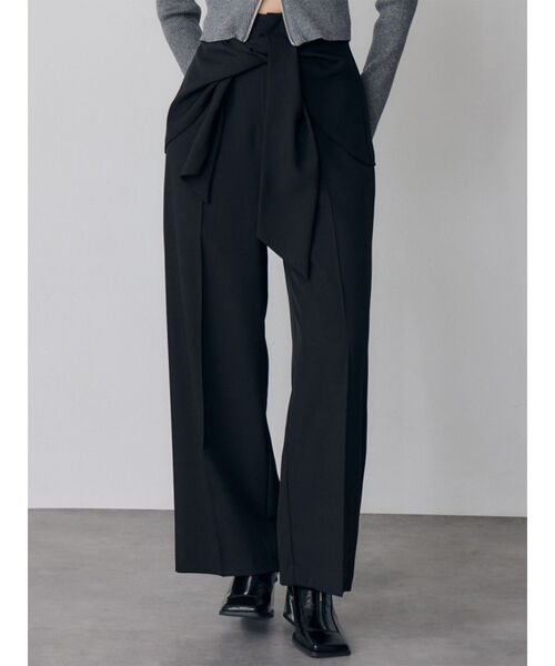 MURUA（ムルーア）の「ウエストデザインワイドパンツ（その他パンツ・レディース・ブラック/グレー・1/2）」の2枚目の写真