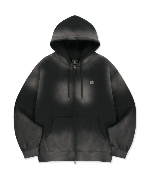 BROWNBREATH(ブラウンブレス)の「SPRAYED TAG HOOD ZIP UP - BLACK(パーカー・レディース・その他・MEDIUM/LARGE/SMALL/X-LARGE)」の1枚目の写真