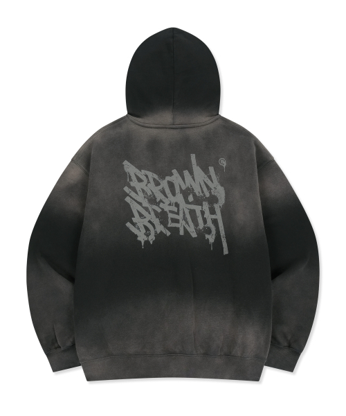 BROWNBREATH(ブラウンブレス)の「SPRAYED TAG HOOD ZIP UP - BLACK(パーカー・レディース・その他・MEDIUM/LARGE/SMALL/X-LARGE)」の6枚目の写真