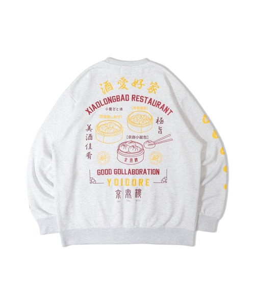 JACKROSE（ジャックローズ）の「YOIDORE ｼﾞﾝﾃﾞｨﾝﾛｳ ｺﾗﾎﾞ ｸﾙｰﾈｯｸｽｳｪｯﾄ（スウェット・メンズ・ライトグレー/ブラック・M/XL/L）」の5枚目の写真