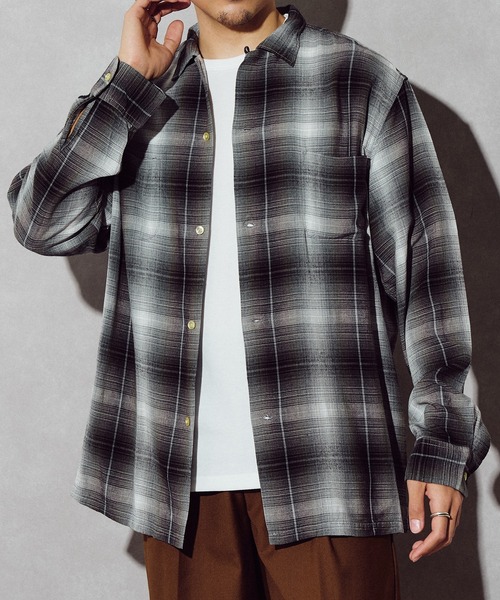 TOWNCRAFT(タウンクラフト)の「【TOWN CRAFT】60 loop collar shirt(シャツ/ブラウス・メンズ・グレー/ブラック/ダークグレー/グリーン・S/M/L)」の4枚目の写真