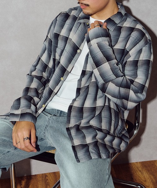 TOWNCRAFT(タウンクラフト)の「【TOWN CRAFT】60 loop collar shirt(シャツ/ブラウス・メンズ・グレー/ブラック/ダークグレー/グリーン・S/M/L)」の2枚目の写真