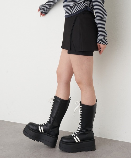 RAY CASSIN（レイカズン）の「【SET UPで着られる！】レース付ボックススカパン（スカート・レディース・グレー/ブラック/ベージュ/グレー系その他2・FREE）」の5枚目の写真