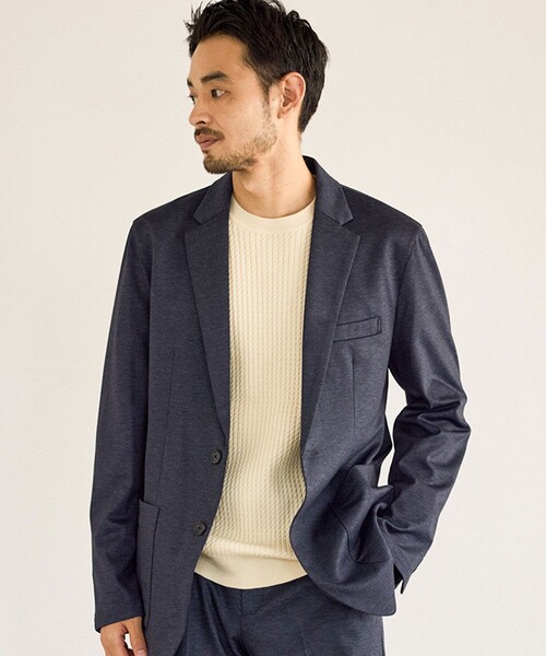 JUN STANDARD PICKS（ジュンスタンダードピックス）の「ブライト ダブルジャージージャケット/セットアップ対応（テーラードジャケット・メンズ・ネイビー/チャコールグレー・S/M/LL/L）」の19枚目の写真