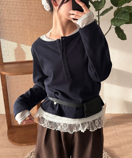 MUHET（ミュエータ）の「lace halter neck camisole / レースホルターネックキャミソール（キャミソール・レディース・ブラック/オフホワイト/ブラック系その他/ホワイト系その他/ネイビー・FREE）」の7枚目の写真