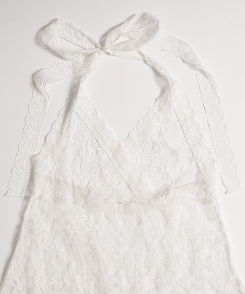MUHET（ミュエータ）の「lace halter neck camisole / レースホルターネックキャミソール（キャミソール・レディース・ブラック/オフホワイト/ブラック系その他/ホワイト系その他/ネイビー・FREE）」の6枚目の写真