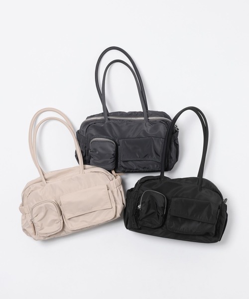 LEPSIM（レプシィム）の「撥水ポケットボストン　643377（ボストンバッグ・レディース・チャコールグレー/ブラック/アイボリー・ONE SIZE）」の4枚目の写真