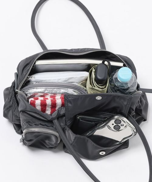 LEPSIM（レプシィム）の「撥水ポケットボストン　643377（ボストンバッグ・レディース・チャコールグレー/ブラック/アイボリー・ONE SIZE）」の6枚目の写真