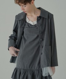 HONEY MI HONEY（ハニーミーハニー）の「pinstripe tulle docking jacket（テーラードジャケット）」