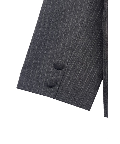 HONEY MI HONEY(ハニーミーハニー)の「pinstripe tulle docking jacket(テーラードジャケット・レディース・ベージュ/グレー/ブラック・FREE)」の16枚目の写真