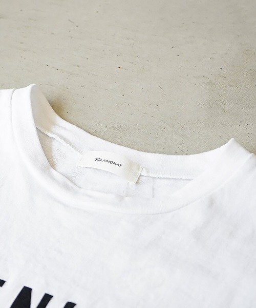 SOLAMONAT（ソラモナ）の「パフ天竺　ハーフスリーブプリントTシャツ(EVENING)（Tシャツ/カットソー・レディース・杢グレー/ホワイト×ブラック/ブラック/ホワイト×レッド/ホワイト×グレー/ホワイト×ピンク・FREE）」の21枚目の写真