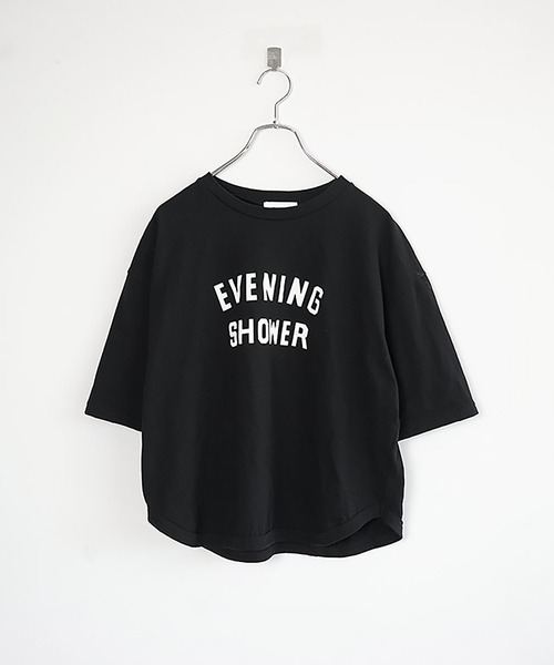 SOLAMONAT（ソラモナ）の「パフ天竺　ハーフスリーブプリントTシャツ(EVENING)（Tシャツ/カットソー・レディース・杢グレー/ホワイト×ブラック/ブラック/ホワイト×レッド/ホワイト×グレー/ホワイト×ピンク・FREE）」の14枚目の写真