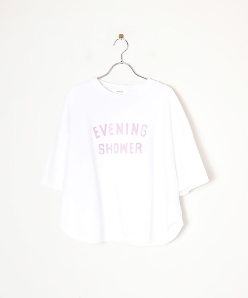 SOLAMONAT（ソラモナ）の「パフ天竺　ハーフスリーブプリントTシャツ(EVENING)（Tシャツ/カットソー・レディース・杢グレー/ホワイト×ブラック/ブラック/ホワイト×レッド/ホワイト×グレー/ホワイト×ピンク・FREE）」の12枚目の写真