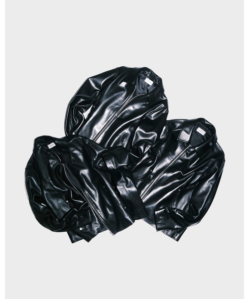 CONZ(コンズ)の「leather jacket/レザージャケット/ラムレザー/NVRFRGT(ブルゾン・メンズ・ブラック・2/1/3)」の2枚目の写真