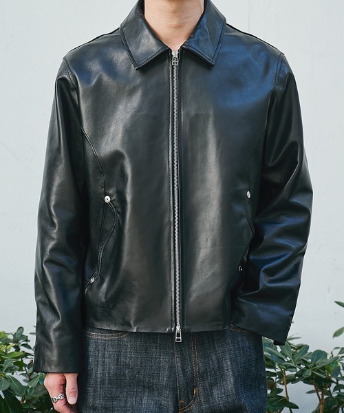 CONZ(コンズ)の「leather jacket/レザージャケット/ラムレザー/NVRFRGT(ブルゾン・メンズ・ブラック・2/1/3)」の3枚目の写真