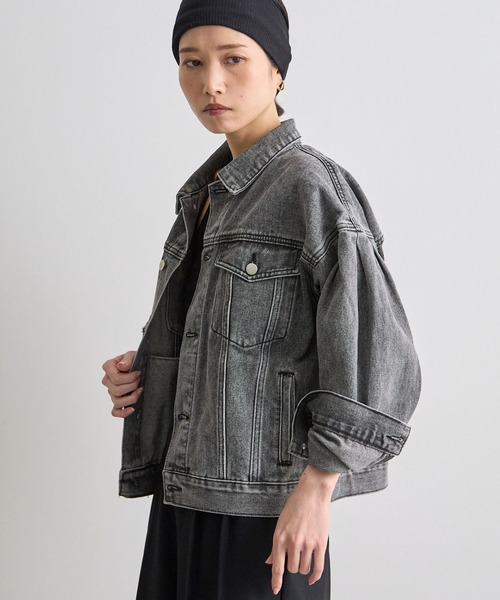 Futier land(フューティアランド)の「バルーン袖デニムジャケット(デニムジャケット・レディース・ライトブルー/グレー・LARGE/MEDIUM)」の2枚目の写真
