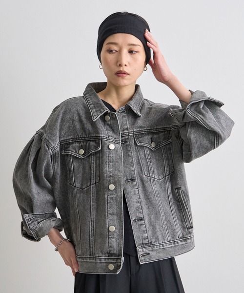 Futier land(フューティアランド)の「バルーン袖デニムジャケット(デニムジャケット・レディース・ライトブルー/グレー・LARGE/MEDIUM)」の4枚目の写真