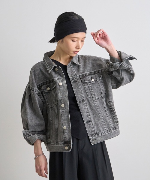 Futier land(フューティアランド)の「バルーン袖デニムジャケット(デニムジャケット・レディース・ライトブルー/グレー・LARGE/MEDIUM)」の5枚目の写真