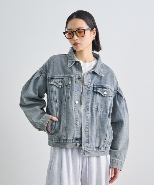 Futier land(フューティアランド)の「バルーン袖デニムジャケット(デニムジャケット・レディース・ライトブルー/グレー・LARGE/MEDIUM)」の13枚目の写真