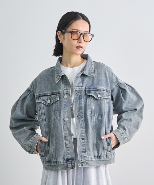 Futier land(フューティアランド)の「バルーン袖デニムジャケット(デニムジャケット・レディース・ライトブルー/グレー・LARGE/MEDIUM)」の14枚目の写真