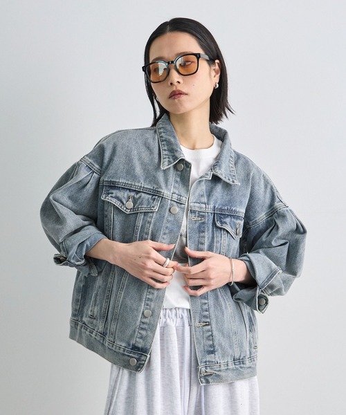 Futier land(フューティアランド)の「バルーン袖デニムジャケット(デニムジャケット・レディース・ライトブルー/グレー・LARGE/MEDIUM)」の17枚目の写真