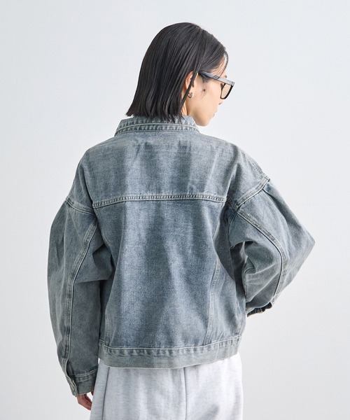 Futier land(フューティアランド)の「バルーン袖デニムジャケット(デニムジャケット・レディース・ライトブルー/グレー・LARGE/MEDIUM)」の22枚目の写真
