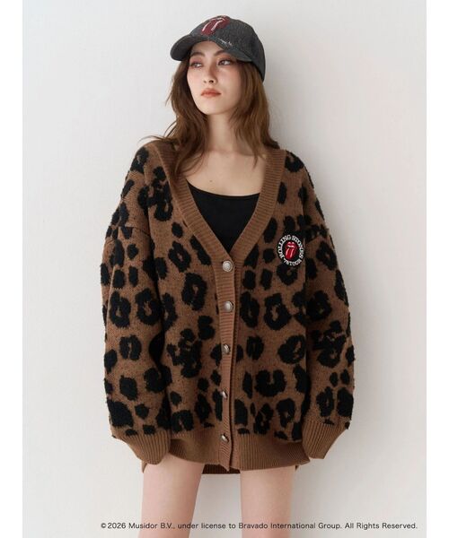 EVRIS(エヴリス)の「【ザ・ローリング・ストーンズ】Vネックカーディガン(カーディガン/ボレロ・レディース・グレー/ブラウン・FREE)」の3枚目の写真