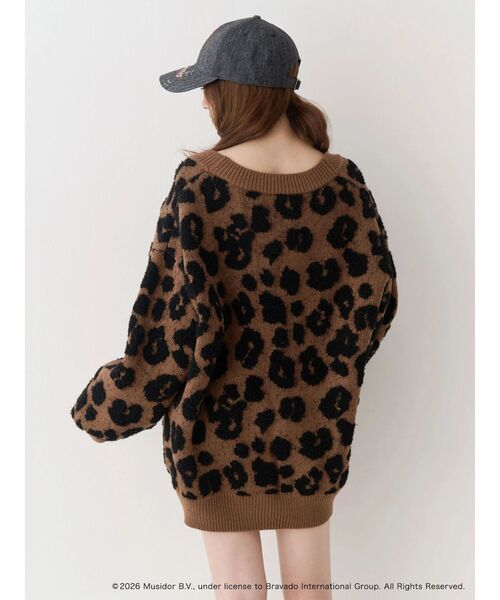 EVRIS(エヴリス)の「【ザ・ローリング・ストーンズ】Vネックカーディガン(カーディガン/ボレロ・レディース・グレー/ブラウン・FREE)」の4枚目の写真