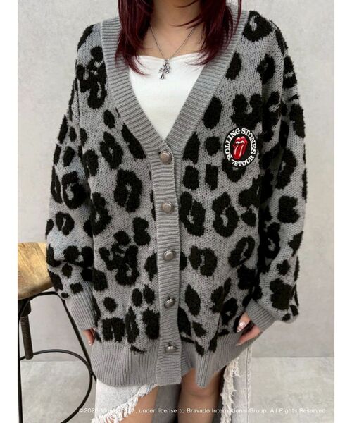 EVRIS(エヴリス)の「【ザ・ローリング・ストーンズ】Vネックカーディガン(カーディガン/ボレロ・レディース・グレー/ブラウン・FREE)」の7枚目の写真