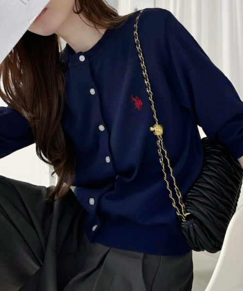 U.S. POLO ASSN.(ユーエスポロアッスン)の「【Ada.別注 U.S. POLO ASSN】半袖 クルーネック カーディガン(カーディガン/ボレロ・レディース・レッド/グレー/ネイビー・FREE)」の8枚目の写真