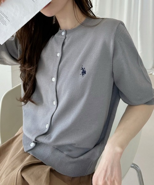 U.S. POLO ASSN.(ユーエスポロアッスン)の「【Ada.別注 U.S. POLO ASSN】半袖 クルーネック カーディガン(カーディガン/ボレロ・レディース・レッド/グレー/ネイビー・FREE)」の13枚目の写真