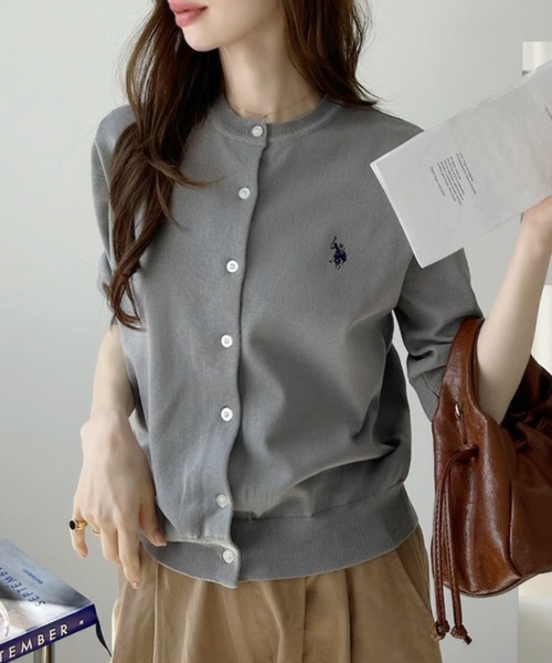 U.S. POLO ASSN.(ユーエスポロアッスン)の「【Ada.別注 U.S. POLO ASSN】半袖 クルーネック カーディガン(カーディガン/ボレロ・レディース・レッド/グレー/ネイビー・FREE)」の16枚目の写真