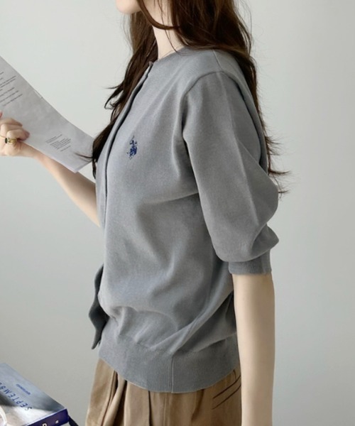 U.S. POLO ASSN.(ユーエスポロアッスン)の「【Ada.別注 U.S. POLO ASSN】半袖 クルーネック カーディガン(カーディガン/ボレロ・レディース・レッド/グレー/ネイビー・FREE)」の15枚目の写真